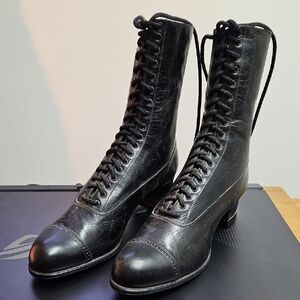 Antique Edwardian Black Lace-Up Boots